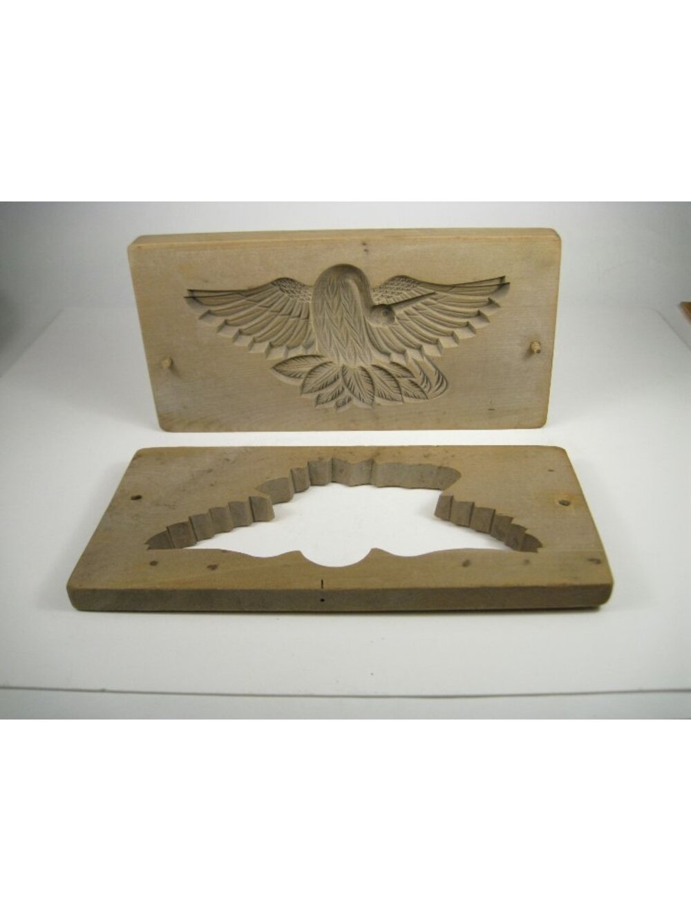 Vintage Japanese Kashigata Wooden Carved Cake Mold Dove Bird Design